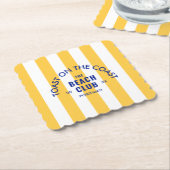 海岸のトースト ビーチクラブ イエローストライプ ペーパーコースター (アングル)