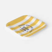 海岸のトースト ビーチクラブ イエローストライプ ペーパープレート (傾斜あり)