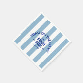 海岸のトースト ビーチクラブ ブルーストライプ スタンダードカクテルナプキン (角)