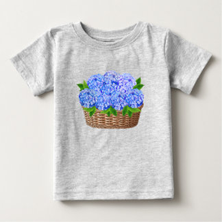 海岸のナンタケットブルーのハイドランジア ベビーTシャツ