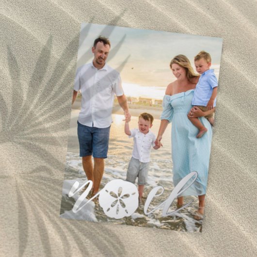 海岸のノエル クリスマスホリデー写真フォイルカード 箔シーズンカード