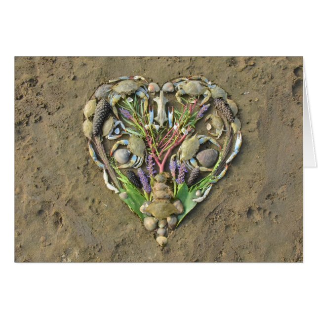 海岸のハートの自然の芸術 (正面横)