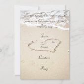 海岸のハート 招待状 (裏面)