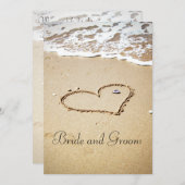 海岸のハート 招待状 (正面/裏面)