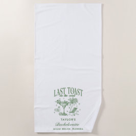 海岸のバチェロレッテパーティー モダン カクテルパーティー グリーン ビーチタオル