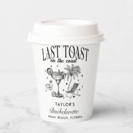 海岸のバチェロレッテ モダン カクテル パーティー ブラック 紙コップ