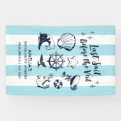 海岸のビーチでの最後のバチェロレッテパーティーのストライプ 横断幕 (横)