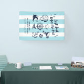 海岸のビーチでの最後のバチェロレッテパーティーのストライプ 横断幕 (トレードショー)