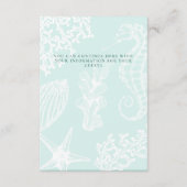 海岸のビーチでの目的地ウェディングの詳細を挿入 エンクロージャーカード (裏面)