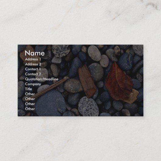 海岸のビーチの石 名刺 (正面)