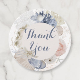 海岸のビーチの青い貝殻のブライズシャワー フェイバータグ