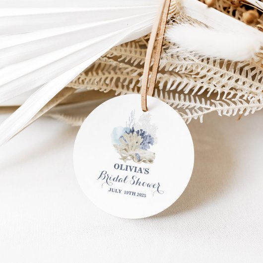 海岸のビーチの青い貝殻のブライズシャワー フェイバータグ