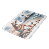 海岸のビーチガール & ライトハウス バスマット (アングル)