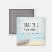 海岸のビーチシーン 海事テーマのSave the Date マグネット (正面/裏面)