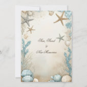 海岸のビーチベージュサンド新居祝いパーティー 招待状 (裏面)