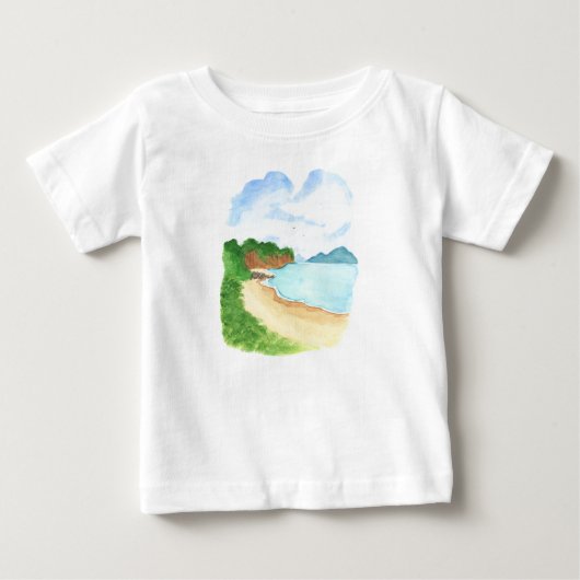 海岸のビーチ ベビーTシャツ (正面)