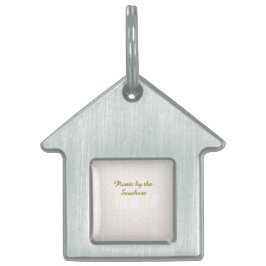 海岸のピクニック ハート スクロール ペットネームタグ