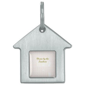 海岸のピクニック ハート スクロール ペットネームタグ