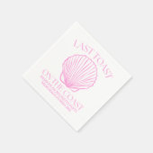 海岸のピンクの最後のワイモアな toast スタンダードカクテルナプキン (角)