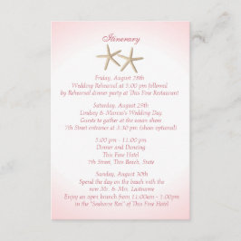 海岸のピンクの紫陽花 ウェディング 旅程 招待状