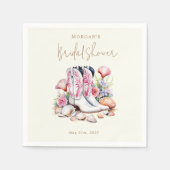 海岸のピンクカウガール ブライダルシャワー スタンダードカクテルナプキン (正面)