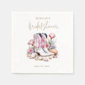 海岸のピンクカウガール ブライダルシャワー スタンダードカクテルナプキン (正面)