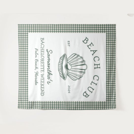 海岸のブライズメイドウィークエンドビーチクラブ タペストリー (正面(横))