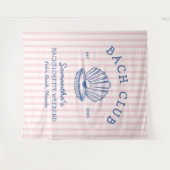 海岸のブライズメイドパーティー 青 ピンク バッチクラブ タペストリー (正面(横))