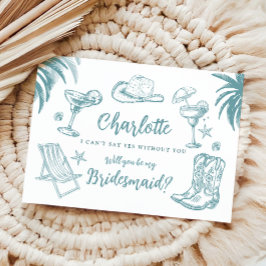 海岸のブライズメイド提案カード 招待状