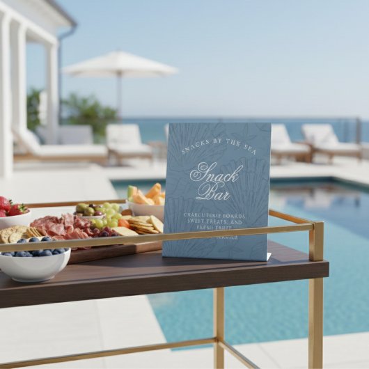 海岸のブルーの貝殻 バチェロレッテ 台座サイン