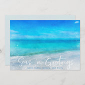 海岸のホリデーカード | トロピカルビーチのクリスマス シーズンカード (正面/裏面)