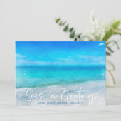 海岸のホリデーカード | トロピカルビーチのクリスマス シーズンカード (スタンド正面)
