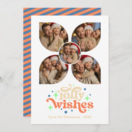 海岸のホリデー レトロ フォト コラージュ クリスマス (正面/裏面)