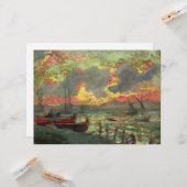 海岸のボート（Kimon Loghi著） カード (正面/裏面インサイチュ)