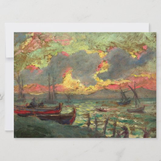 海岸のボート（Kimon Loghi著） カード (正面)