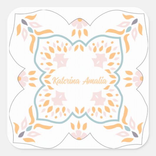 海岸のモザイク スクエアシール (正面)