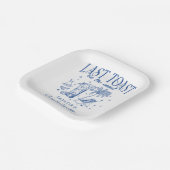 海岸のモダンなコックテールパーティーブルー ペーパープレート (傾斜あり)