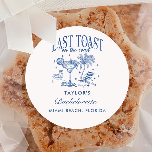 海岸のモダンなコックテールパーティーブルー ラウンドシール