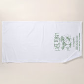 海岸のモダンなコックテールパーティー グリーン ビーチタオル (正面)