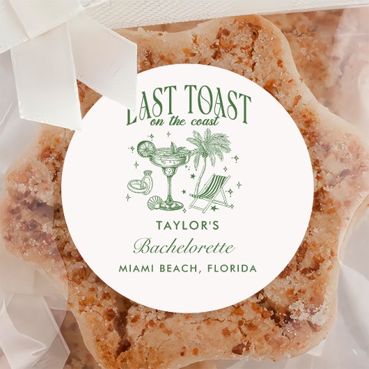 海岸のモダンなコックテールパーティー グリーン ラウンドシール