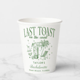 海岸のモダンなコーストパーティーグリーン 紙コップ