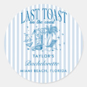 海岸のモダンなコーストパーティーブルー ラウンドシール (正面)