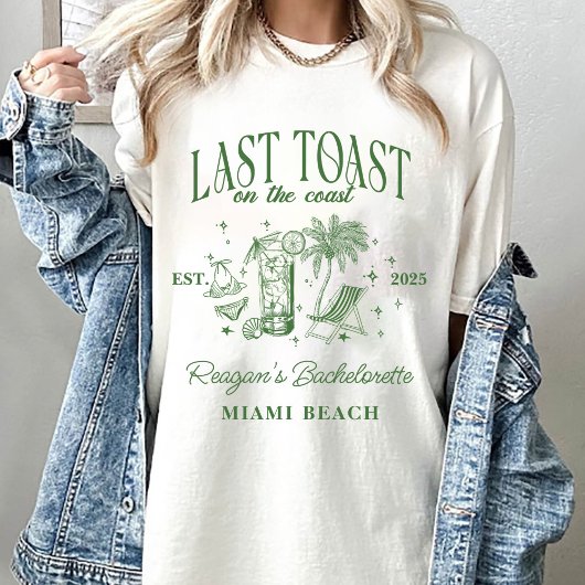 海岸のモダンなコーストパーティー グリーン Tシャツ