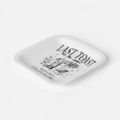 海岸のモダンな独身パーティー ブラック ペーパープレート (傾斜あり)