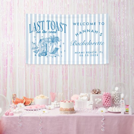 海岸のモダンな独身最後のパーティーブルー 横断幕 (パーティー)