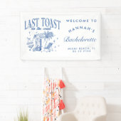 海岸のモダンな独身最後のパーティーブルー 横断幕 (インサイチュ)