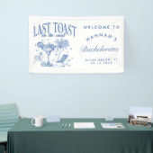 海岸のモダンな独身最後のパーティーブルー 横断幕 (トレードショー)