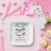 海岸のモダンな独身最後のパーティー　ブラック ペーパープレート (パーティー)