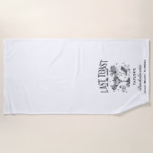 海岸のモダンな独身最後のパーティー 黒 ビーチタオル (正面)