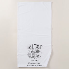 海岸のモダンな独身最後のパーティー 黒 ビーチタオル